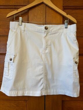 White Cargo Pocket Skirt